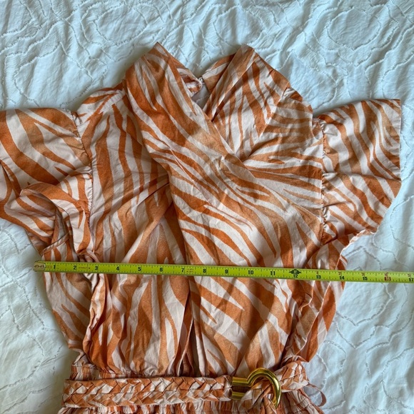 Derek Lam Collective Orange Pink Zebra Print Cutout Dress - Picture 8 of 9